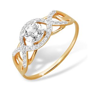 Кольцо из золота 585 пробы с фианитом EFREMOV К1326720