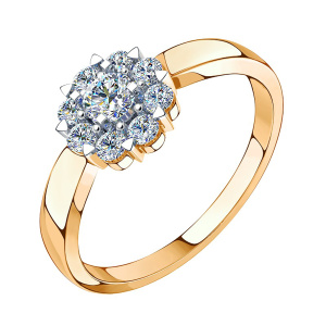 Кольцо из золота 585 пробы с фианитом SANIS 01-118006