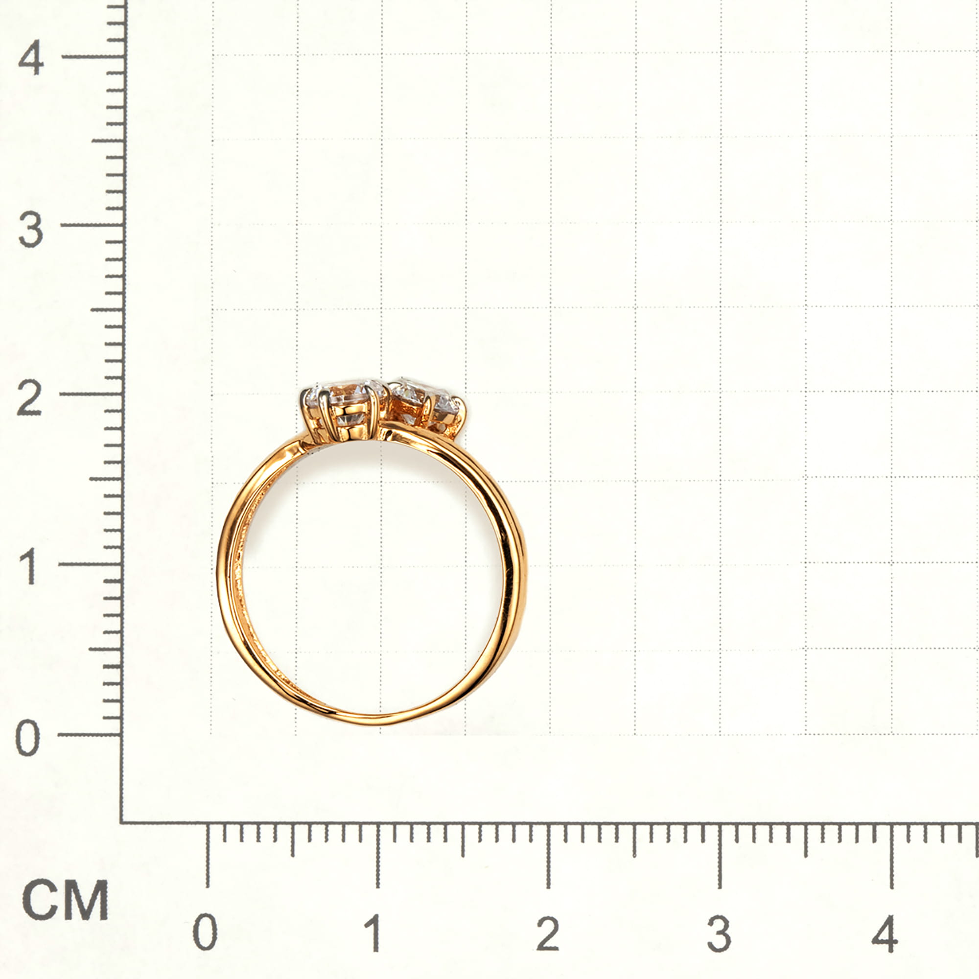 Кольцо из золота 585 пробы с фианитом ГОЛДЕН ГЛОБ КольцоКЛ-33/19,5/бцФ/з585 Золото 585 пр.