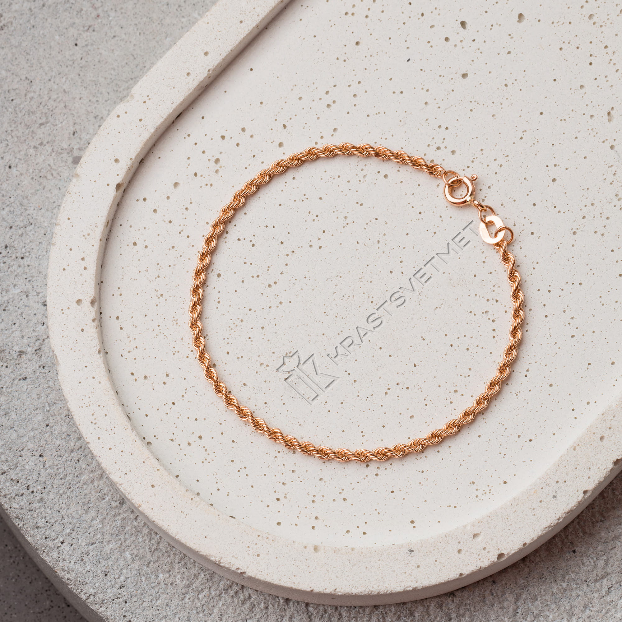 Браслет из золота 585 пробы KRASTSVETMET НБ 12-099 d.0.40 Золото 585 пр.