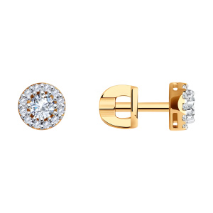 Серьги из золота 585 пробы с фианитом SOKOLOV 029940