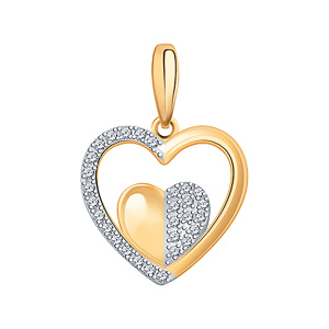 Кулон из золота 585 пробы с фианитом ATOLL 50337