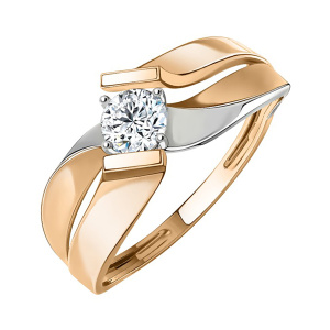 Кольцо из золота 585 пробы с фианитом SANIS 08-116516