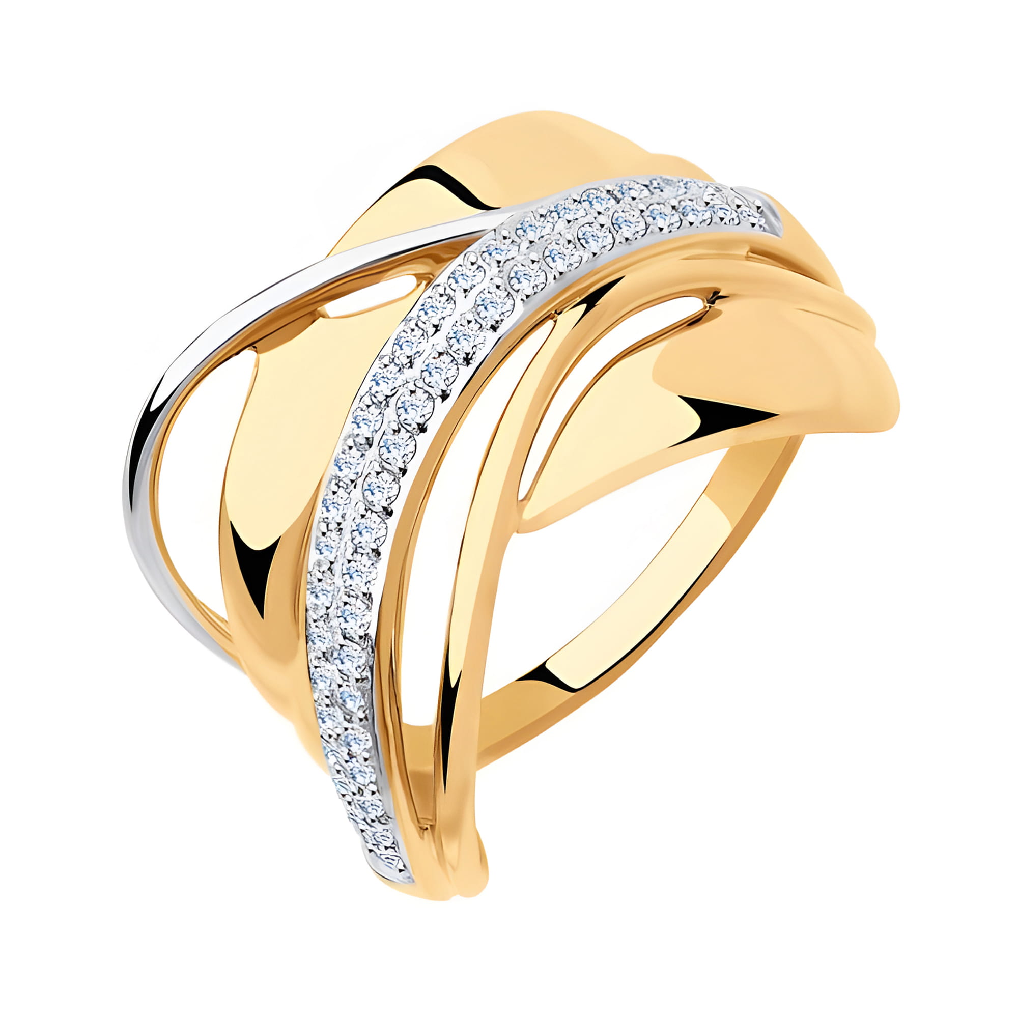 Кольцо из золота 585 пробы с фианитом SOKOLOV 018308 Золото 585 пр.