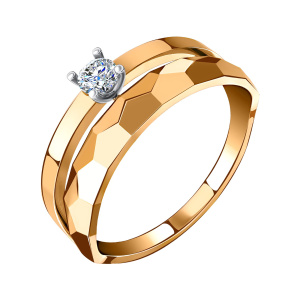 Кольцо из золота 585 пробы с фианитом SANIS 01-118089