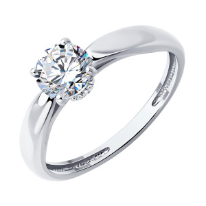 Кольцо из серебра 925 пробы с фианитом SOKOLOV 94-110-02133-1