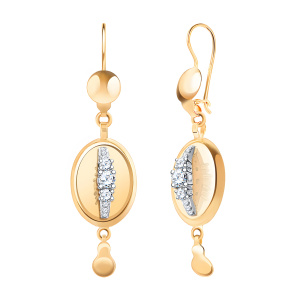 Серьги из золота 585 пробы с фианитом ATOLL 2690