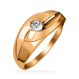 Кольцо из золота 585 пробы с фианитом SANIS 01-116557