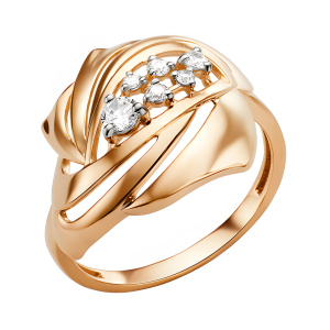 Кольцо из золота 585 пробы с фианитом DINASTIA 009521-1102