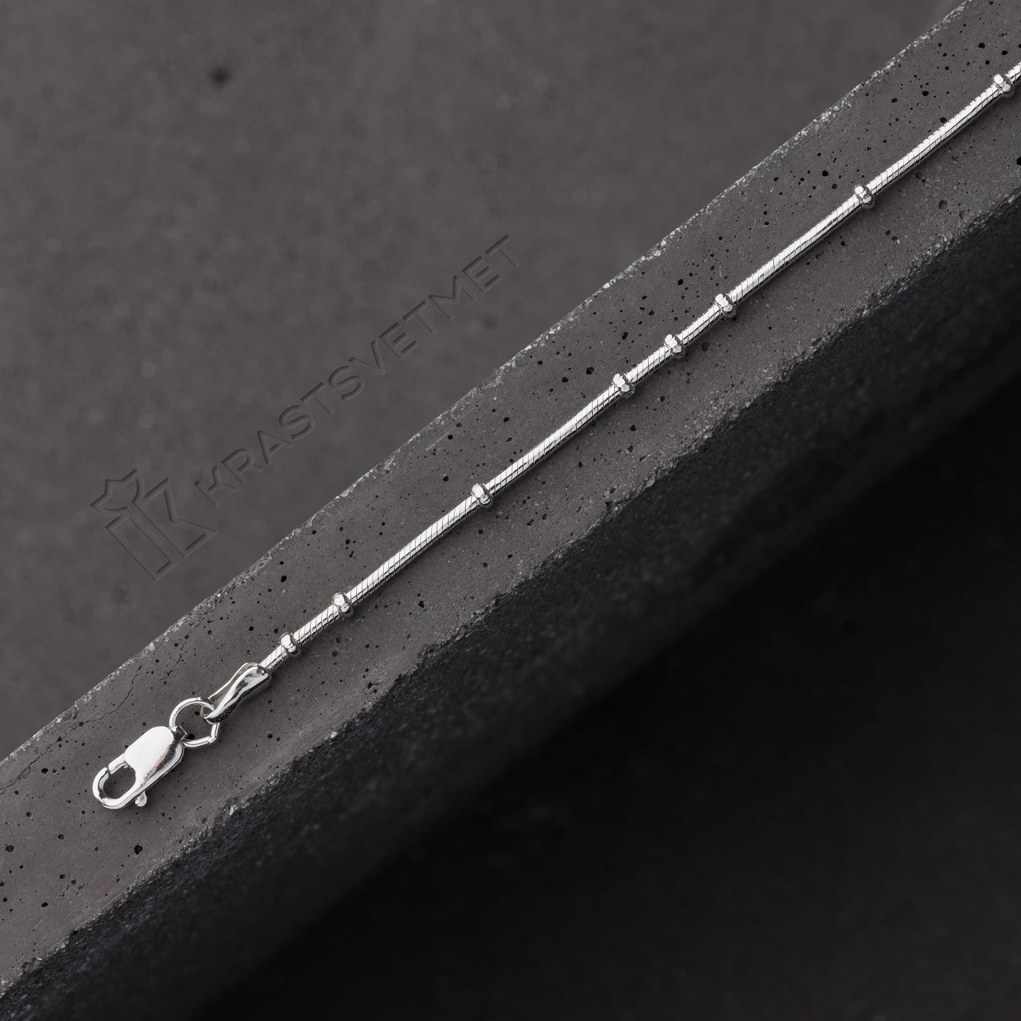 Цепь из серебра 925 пробы KRASTSVETMET НЦ 22-083Ю-3 d.0,35 