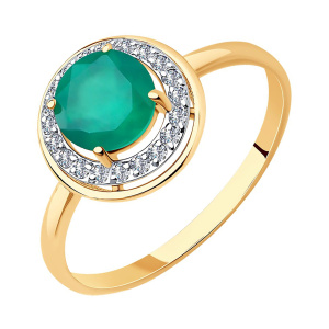 Кольцо из золота 585 пробы с агатом SOKOLOV 51-310-01426-2