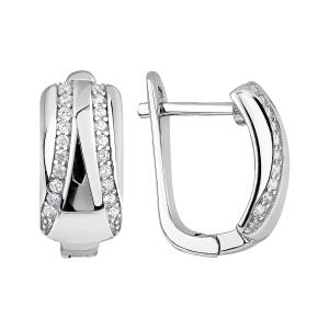 Серьги из серебра 925 пробы с фианитом JUVEDEL СЛ-5412