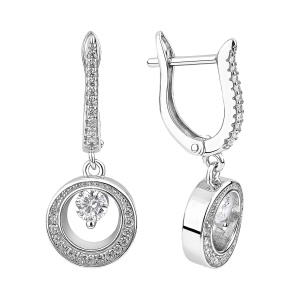 Серьги из серебра 925 пробы с фианитом JUVEDEL СЛ-11819М