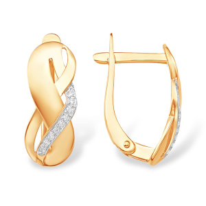 Серьги из золота 585 пробы с фианитом EFREMOV С13217071