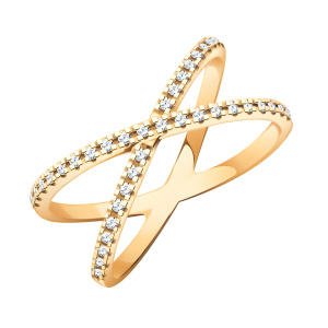 Кольцо из золота 585 пробы с фианитом ATOLL 10485