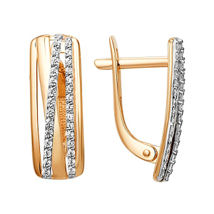 Серьги из золота 585 пробы с фианитом DINASTIA 015332-1102