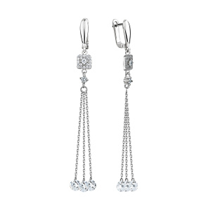 Серьги из серебра 925 пробы с фианитом JUVEDEL СЛ-3400