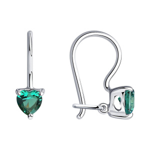 Серьги из серебра 925 пробы с фианитом SOKOLOV 94020588