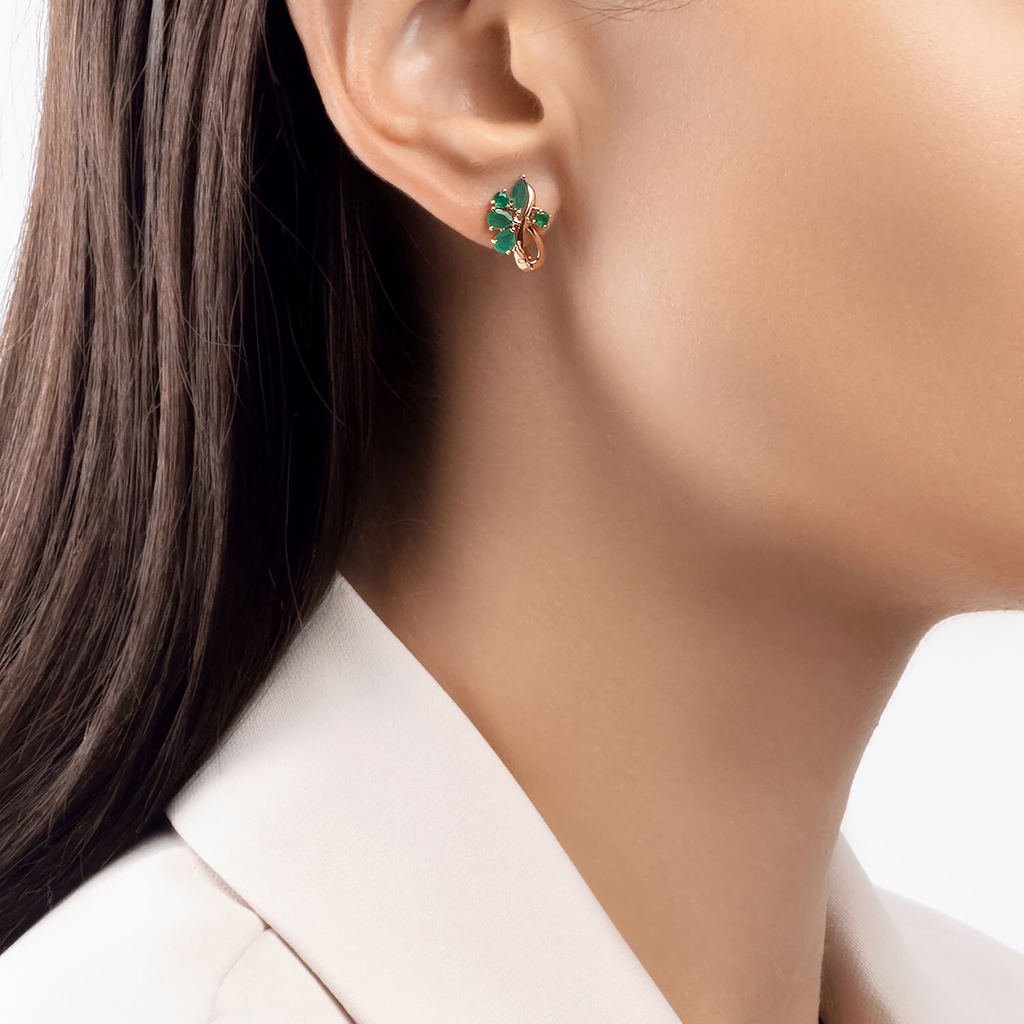 Серьги из золота 585 пробы с агатом SOKOLOV 724754 Золото 585 пр.