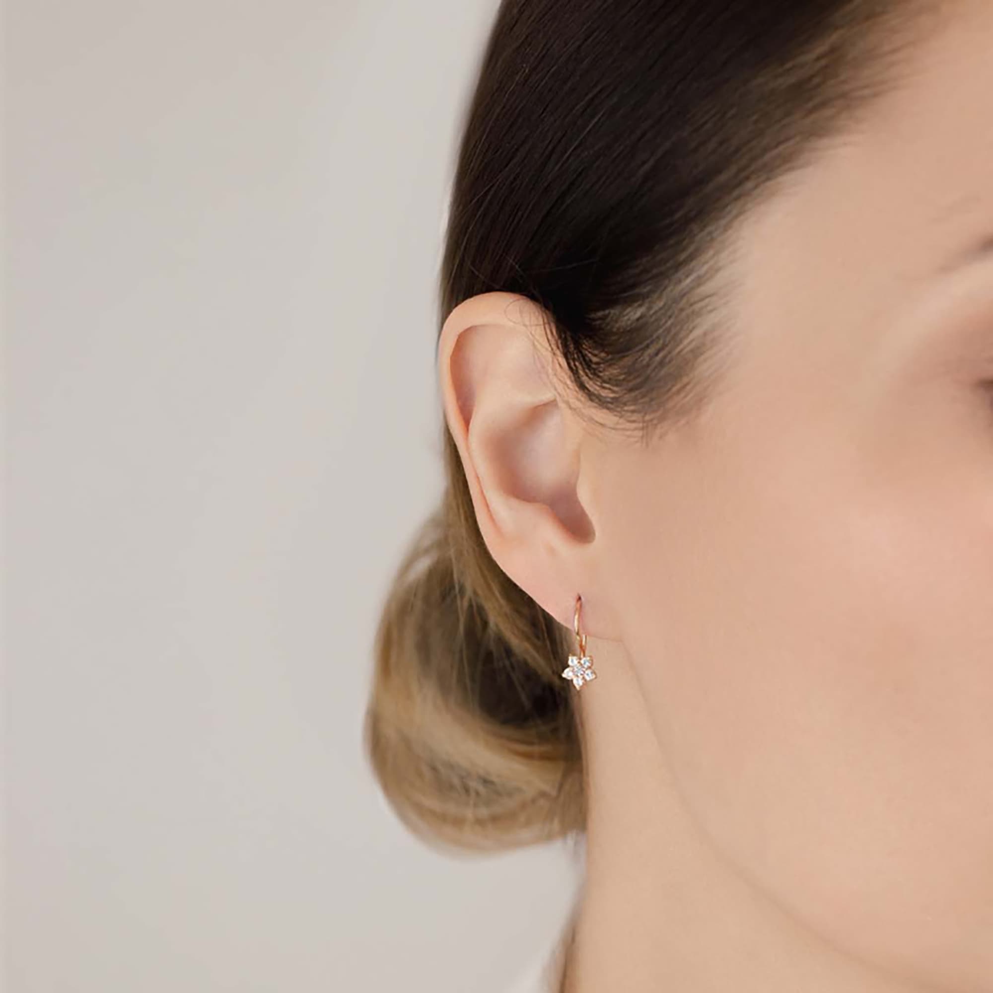 Серьги из золота 585 пробы с фианитом ATOLL 20208 Золото 585 пр.