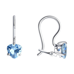 Серьги из серебра 925 пробы с фианитом SOKOLOV 94020578