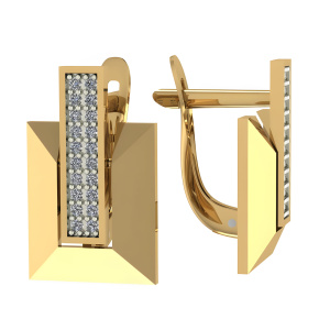 Серьги из золота 585 пробы с фианитом SANIS 01-217433