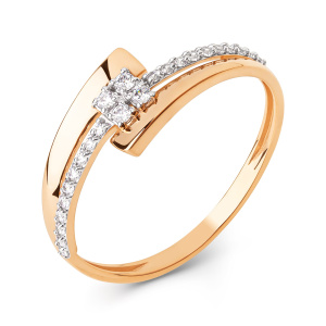 Кольцо из золота 585 пробы с фианитом DINASTIA 026461-1102