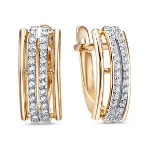 Серьги из золота 585 пробы с фианитом DEL'TA 1206107