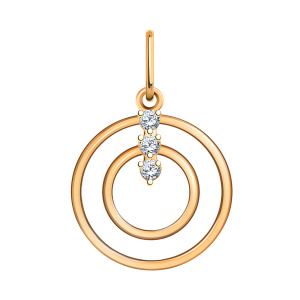 Кулон из золота 585 пробы с фианитом ATOLL 50189