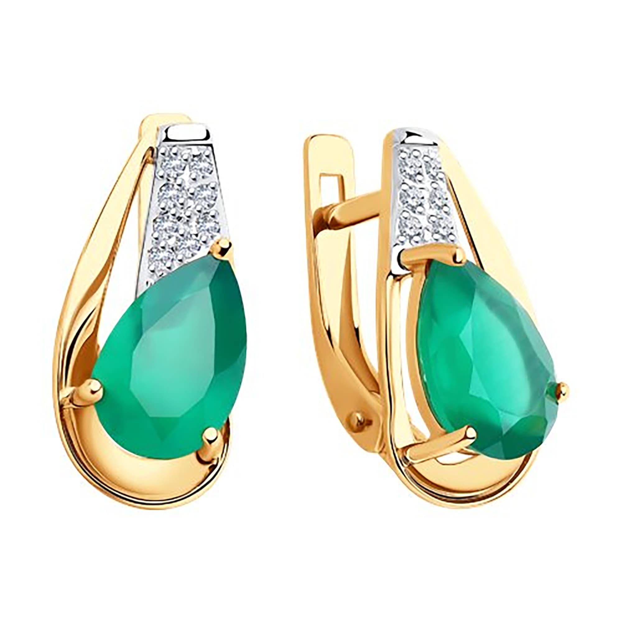 Серьги из золота 585 пробы с агатом SOKOLOV 51-320-00149-1 Золото 585 пр.