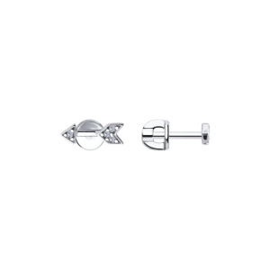 Серьги из серебра 925 пробы с фианитом SOKOLOV 94024482