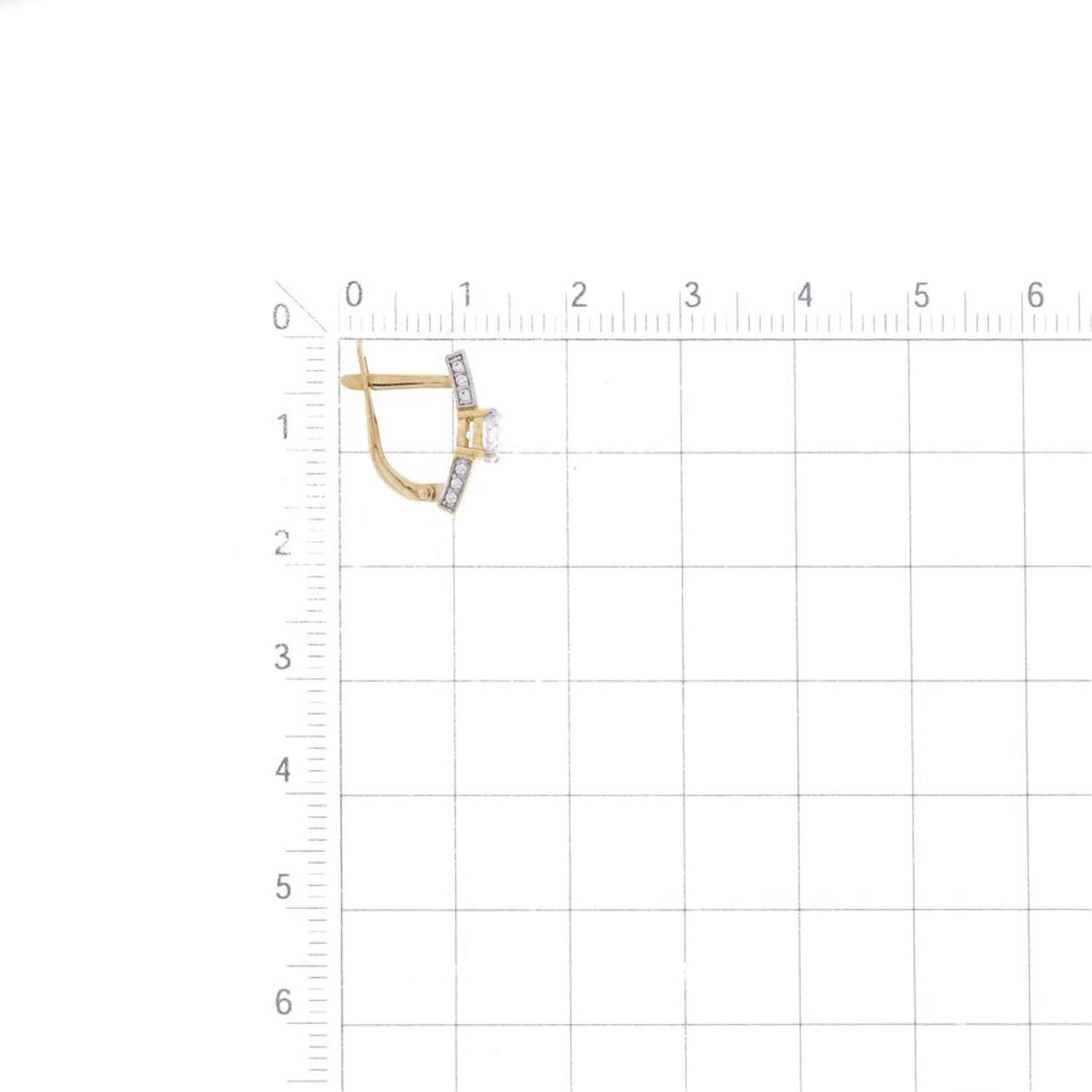 Серьги из золота 585 пробы с фианитом KARATOV Т142029263 Золото 585 пр.