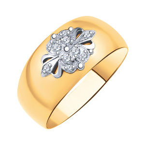 Кольцо из золота 585 пробы с фианитом ATOLL 10359