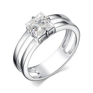 Кольцо из серебра 925 пробы с горным хрусталём АЛЬКОР 01-3635/00ГХ-00