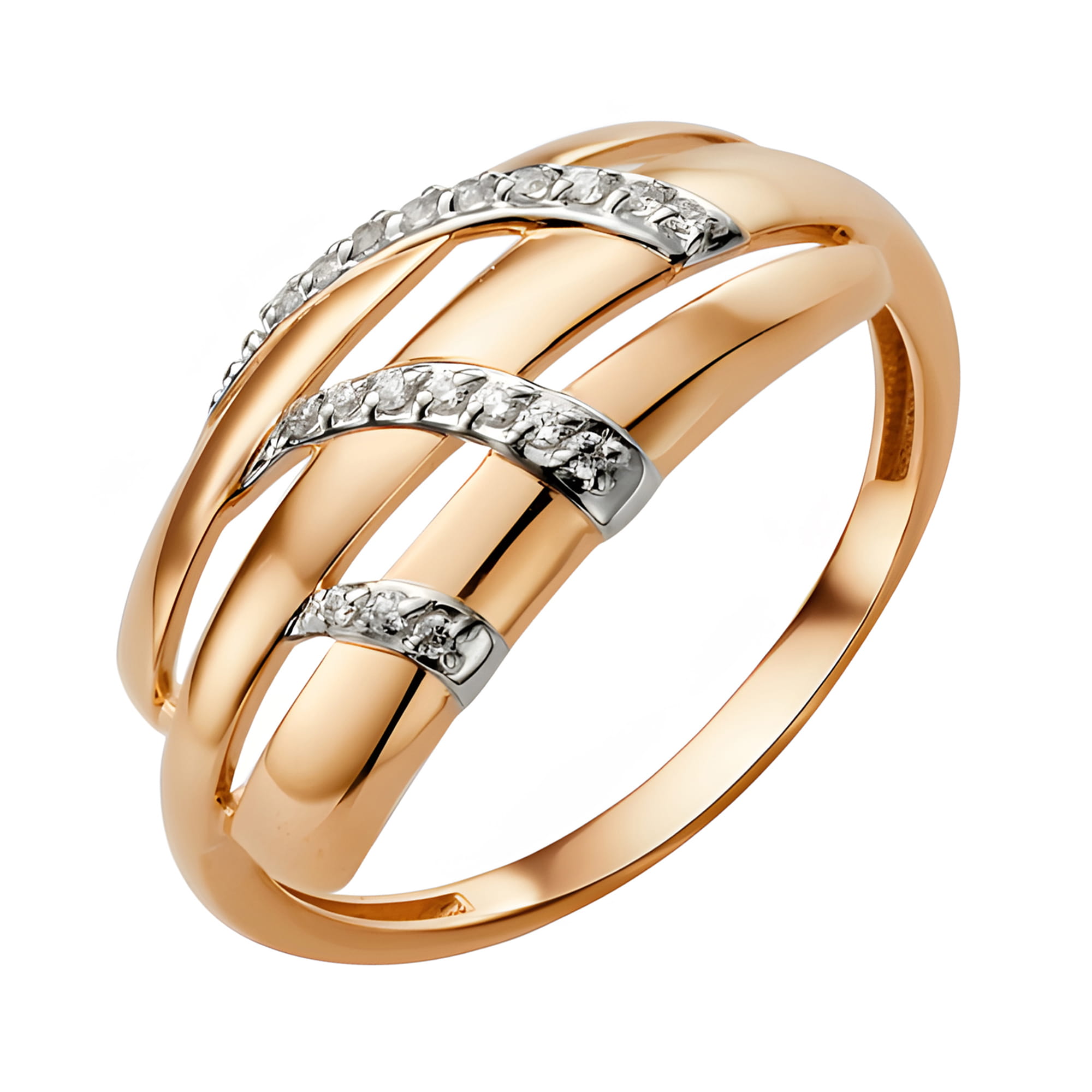 Кольцо из золота 585 пробы с фианитом DINASTIA 012181-1102 