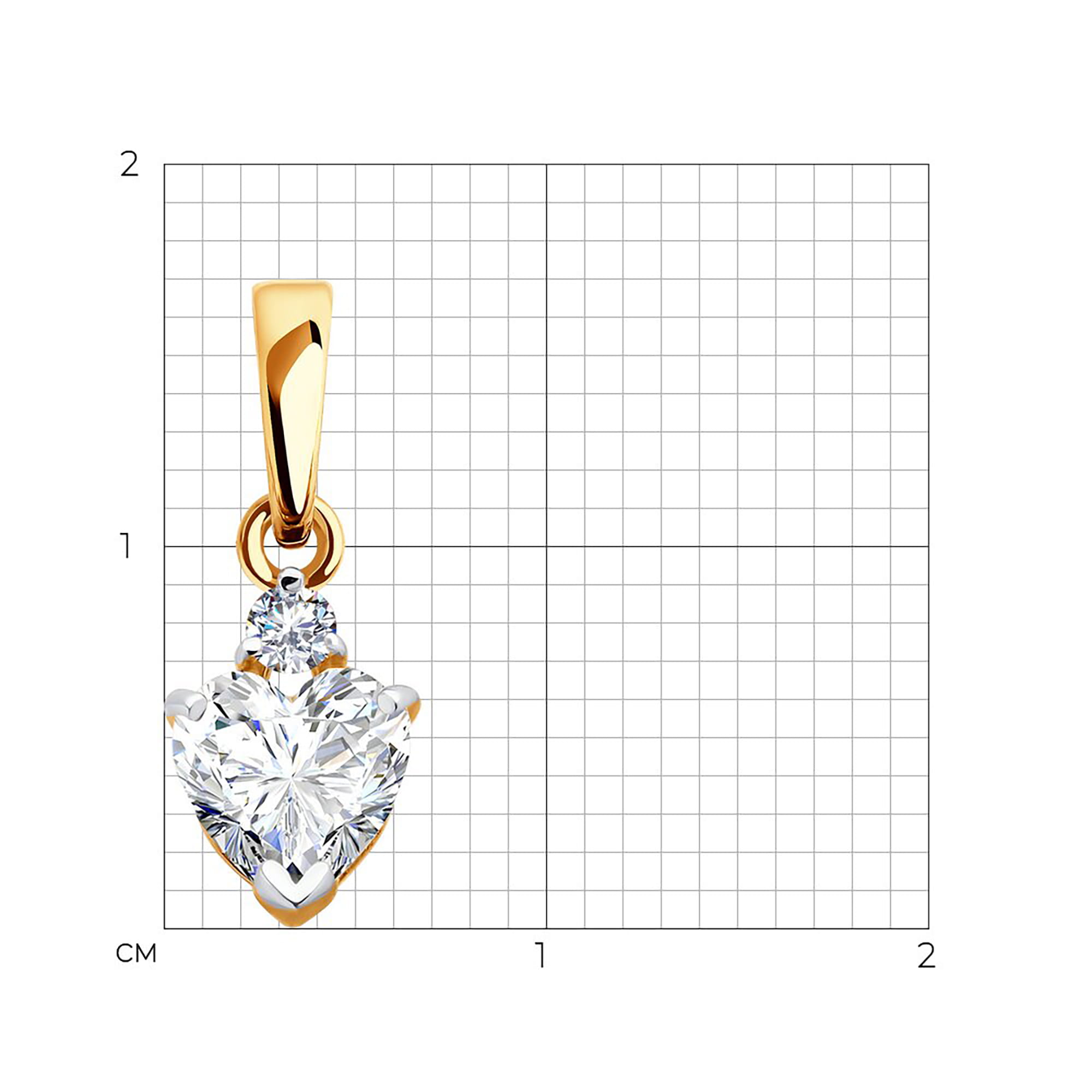 Кулон из золота 585 пробы с фианитом SOKOLOV 036644 Золото 585 пр.