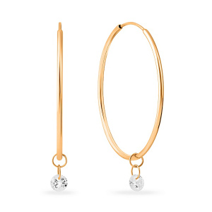 Серьги из золота 585 пробы с фианитом SANIS 03-215565