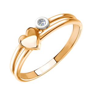 Кольцо из золота 585 пробы с фианитом SANIS 01-117502