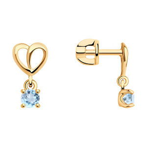 Серьги из золота 585 пробы с топазом SOKOLOV 727638