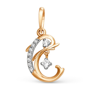 Кулон из золота 585 пробы с фианитом DINASTIA 103038-1102