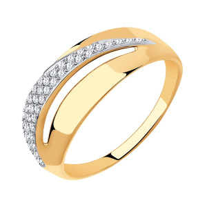 Кольцо из золота 585 пробы с фианитом SOKOLOV 51-110-00956-1