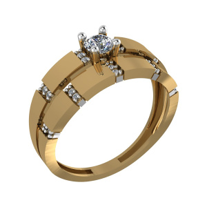 Кольцо из золота 585 пробы с фианитом SANIS 08-159050