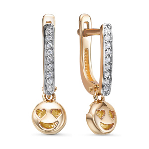 Серьги из золота 585 пробы с фианитом DEL'TA 1202762