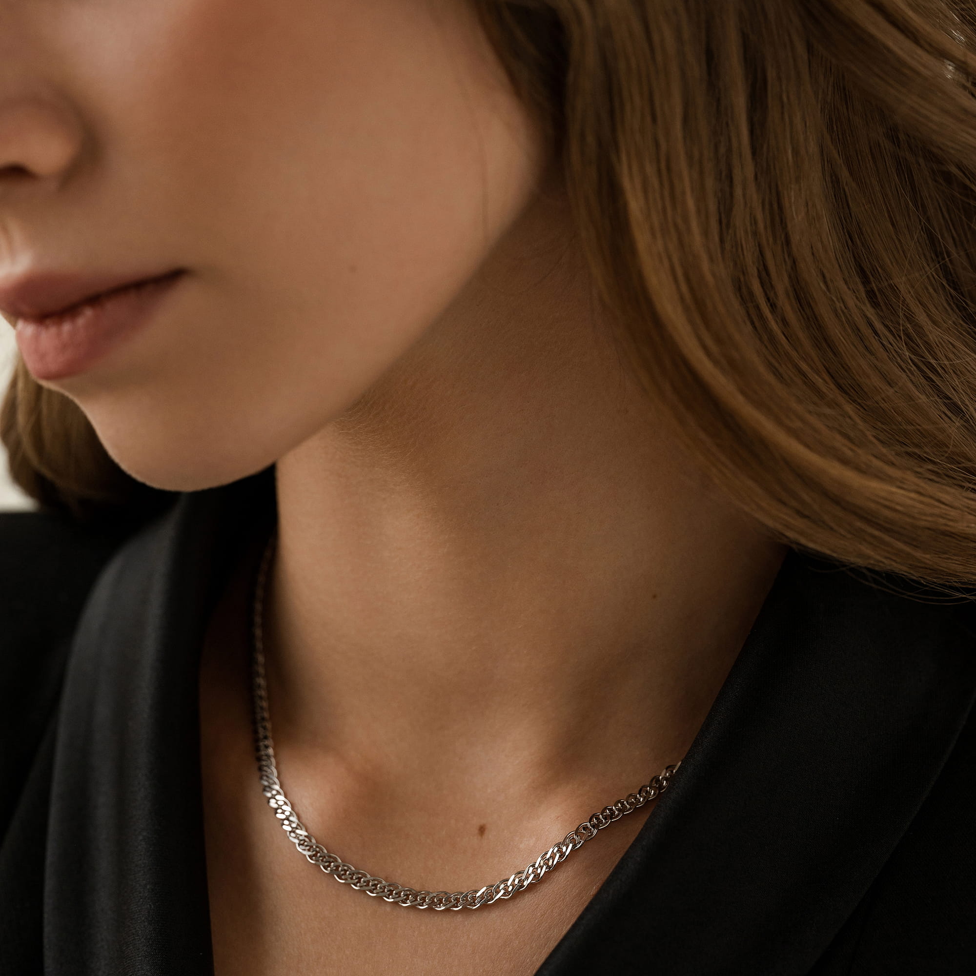 Цепь из серебра 925 пробы KRASTSVETMET НЦ 22-076Ю-3 d.0.80 Серебро 925 пр.