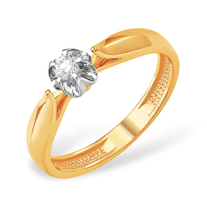 Кольцо из золота 585 пробы с бриллиантом EFREMOV К15114172