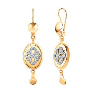 Серьги из золота 585 пробы с фианитом ATOLL 2688