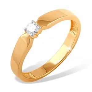 Кольцо из золота 585 пробы с бриллиантом EFREMOV К1314093