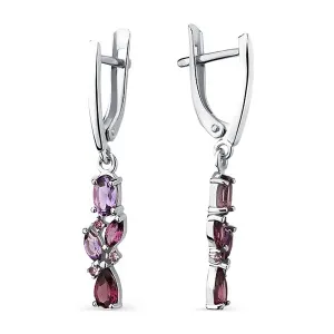 Серьги из серебра 925 пробы с аметистом 398701G856