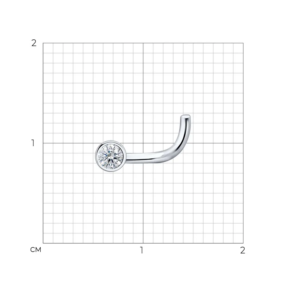Пирсинг из серебра 925 пробы с фианитом SOKOLOV 94060026